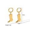 European & American Titanium Steel Carved Boot Earrings - Luxurious, Durable, High-End Feel, Non-Fading Stainless Steel Ear Ornaments.