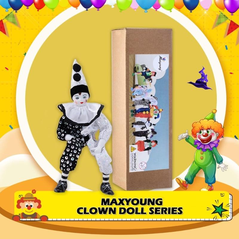 Poupée Clown Marionnette en Porcelaine Fantaisiste de 16 Pouces Objet de Collection Pour Décorations Intérieures et Cadeaux Poupée Clown en Porcelaine Arlequin