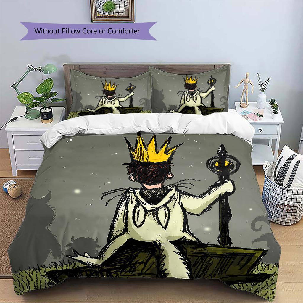 Where the Wild Things Are Pattern Bedding,Quilt Set Quilt Cover Pillowcase Home Birthday Gift(1 * duvet cover + 2 * pillowcase, without core)