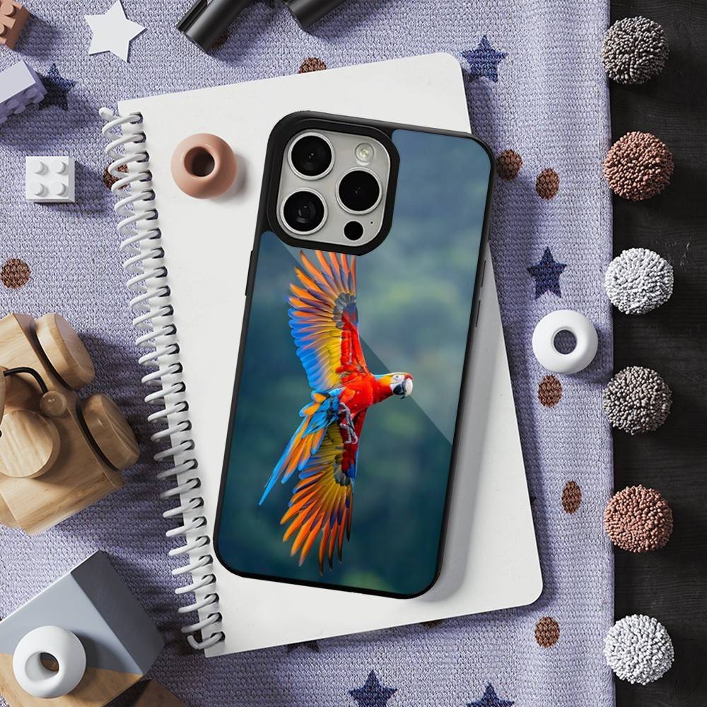 Cute Art Animal Parrot For iPhone 17,14,Plus,12,Pro,Mini,13,Max,11,15,16,For Magsafe,Magnetic Wireless Charging Case