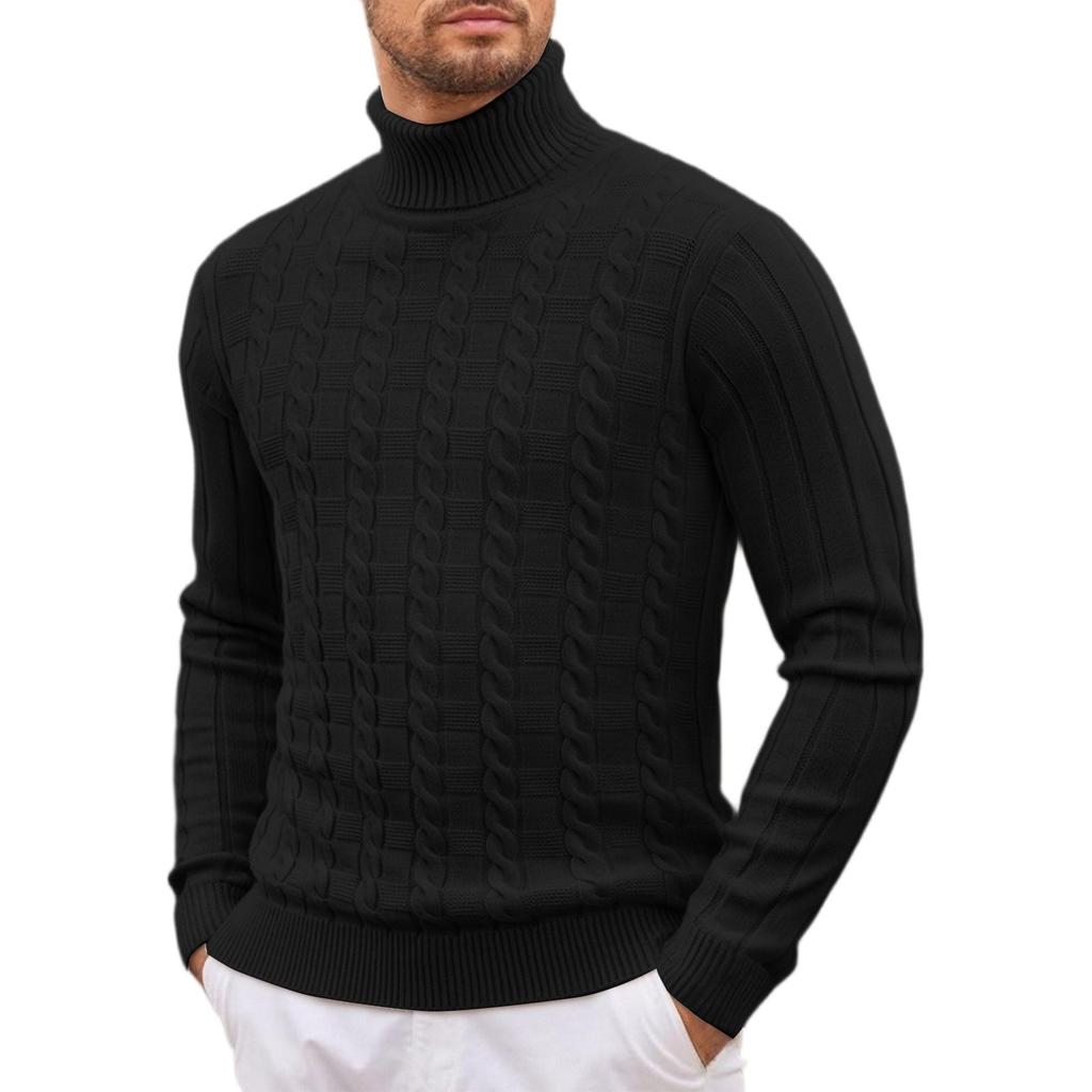 Men's Sweater  Knitted Sweater  Solid Color  Gao Ling  Stripes  Twisted Dough  Leisure