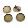 10pcs 20mm Inner Size Antique Bronze Silver Plated Brooch Style Cabochon Base Setting Charms Pendant
