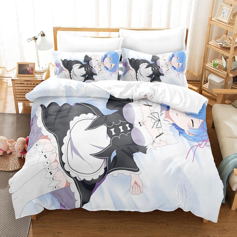 Anime Beauty Printed 3D Bedding Set Luoli Beauty Duvet Cover Pillowcase 2/3 Boy Animation Fan Quilt Cover AU/DE/EU/ES Full Size Quick Drying Bedspread