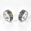 Adjustable Open Ring Couples With Vintage Rose Design Sterling Unisex Retro Fashion Jewelry