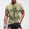 Fashion Vintage Anchor Graphic T-shirt For Men O-neck Short Sleeve T Shirts Retro Street Sports Fitness Breathable Tee Top Pop