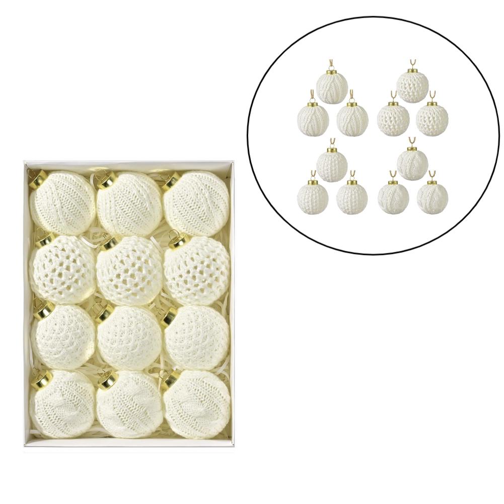 7cm Christmas Ball Ornaments Crochet Holiday Decor Celebratory Vibe Compact Size Knit Design Lightweight Build