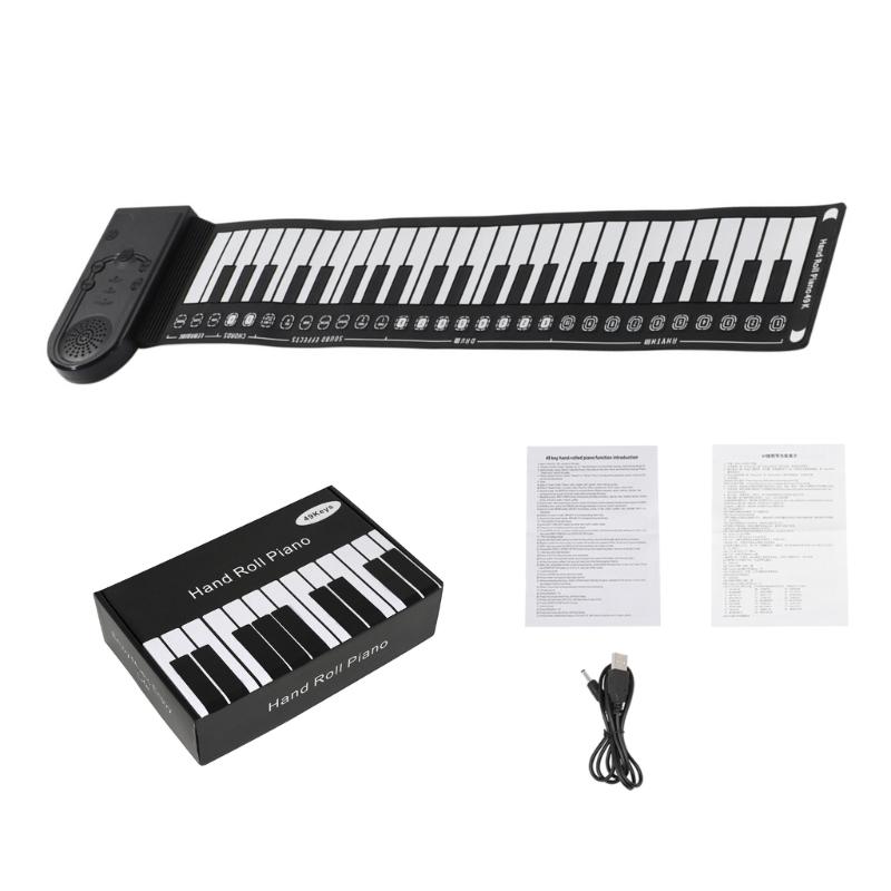 Multifunctional 49 Key Roll Up Piano Foldable Portable Electronic Piano Music Instrument for Beginner Kid Adult