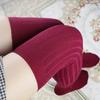 1 Paar Damen Hochwertige Strümpfe Warme Overknee-Socken Weiche Baumwoll-Gamaschen Gestreifte Lange Socken Oberschenkelstrümpfe Lange Socken