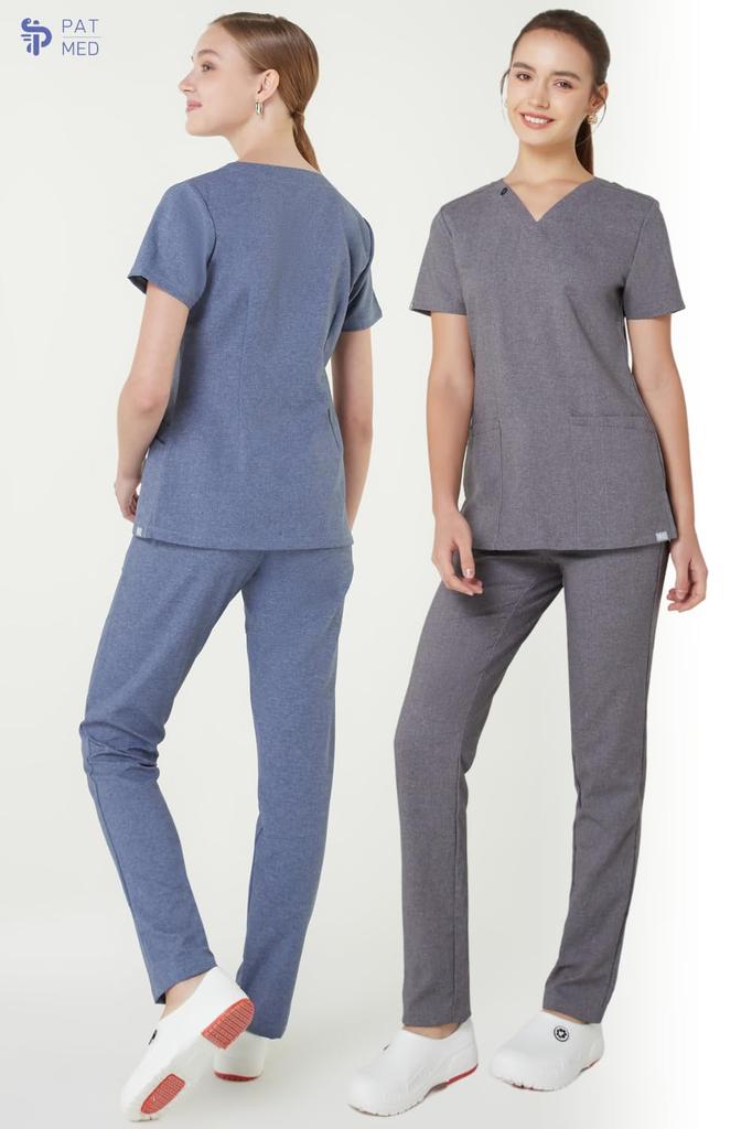 Scrub Pants for Medical and COMFY Blue PAT-MED Use, Unisex, Quick-Drying, Antibacterial, Opaque, (XL, Denim)