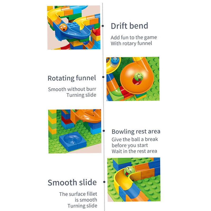 Baustein-Kugelbahn-Spielplatz-Puzzle-Montage Eltern-Kind-Interaktive Schienen-Baustein-Spielzeuge