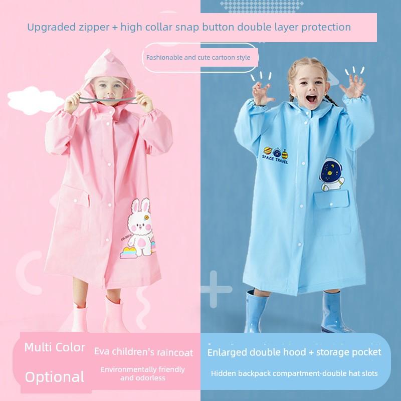 Children's Raincoat for Boys and Girls 2023 New Model for Girls and Boys Primary School Students Full-Body Waterproof Rain Poncho for Older Kids