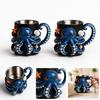 Resin Mug with 3D Handle and Stainless Inner Liner for Coffee Tea