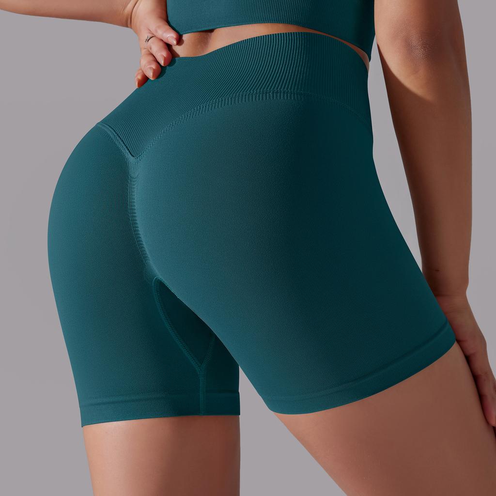 Hochtaillierte Hüfthebende Leggings, Nahtlose Schnelltrocknende Atmungsaktive Yoga-Sportshorts, Damen Lauf-Trainings-Fitness-Shorts