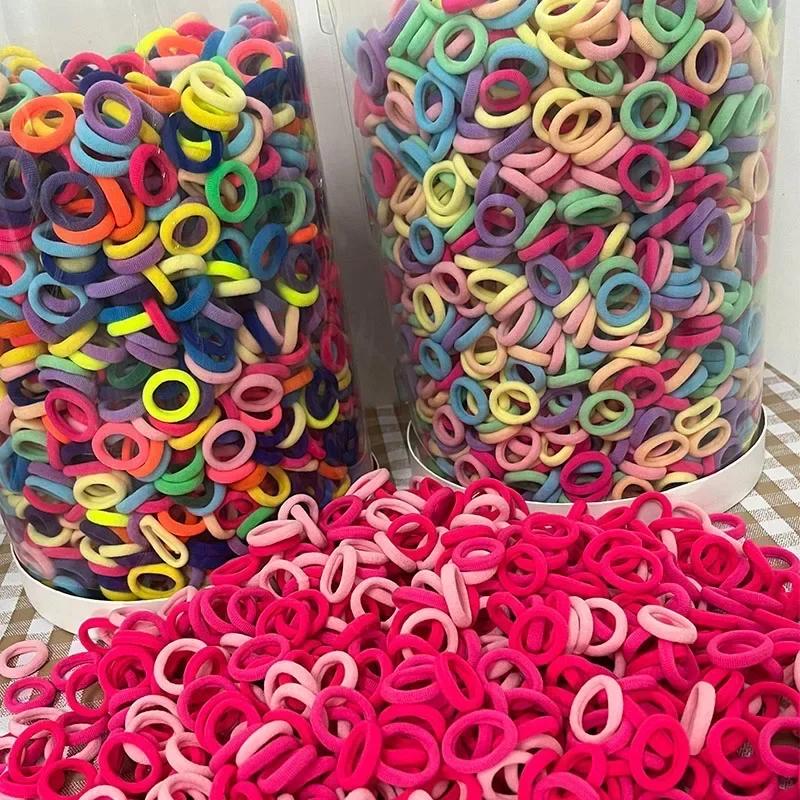 20/50/100 Stück Haargummis für Kinder Buntes Nylon Scrunchie Haargummis Gummiband Kinder Elastische Haargummis Mädchen Accessoires