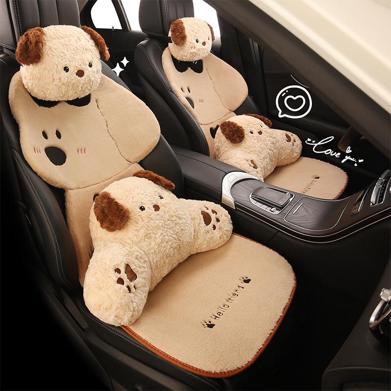 Winter Plüsch Autositzkissen aus Kaninchenfellimitat - Niedlich und warm für Haustiere