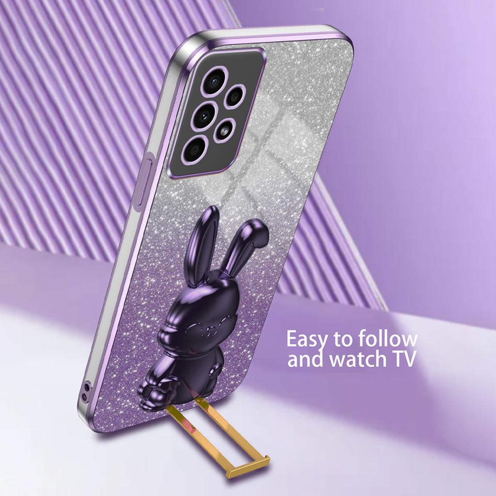 For Samsung Galaxy A13 4G/5G Anti-Scratch Phone Cover Electroplating PC+TPU Phone Case with Kickstand