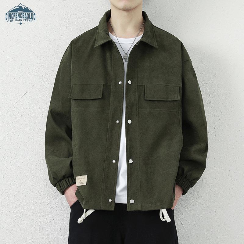 Dingfengbaoluo Herren Freizeit-Arbeitsjacke mit Revers