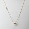 Initial Pearl K18 Necklace for Women [Moon Label] Pendant/N