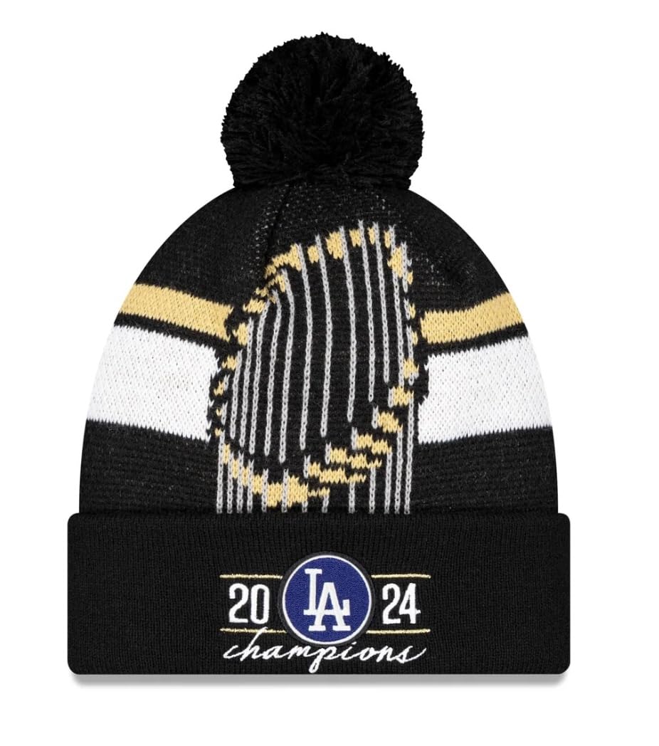 

Памятная вязаная шапка «Лос-Анджелес Доджерс» 2024, чемпионы мира, с логотипом чемпионского трофея [Б/у]