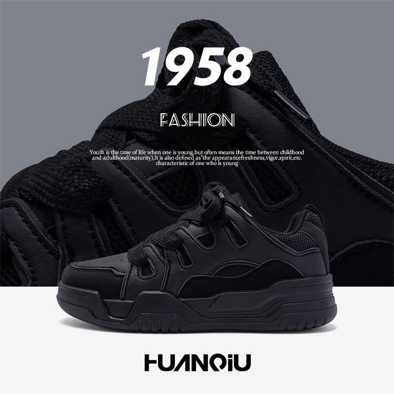 Global Platform Black Board Shoes Men's ZHQ68001-1 Spring Men's Shoes Trendy Versatile Height Increase Men's Casual Bread Shoes