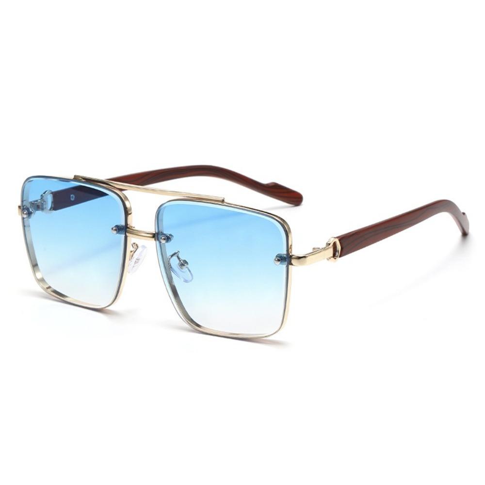 Zinc Zinc Alloy Double-bar Sunnies Eyewear Anti-UV Plain Glasses Unisex Polarized Sunglasses  Summer