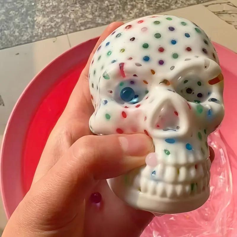 Skull Pimple Popping Squeeze Squishy Toy Creative Venting Tool Sensory Design Soft Fidget Toys Adults Relieve Anxiety Gifts
