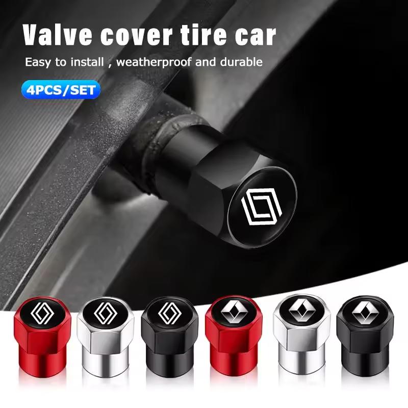 4pcs Car Wheel Tire Valve Stem Caps Airtight Cover For Renault Clio Megane Captur Master Logan Kangoo Trafic Auto Accessories R4S