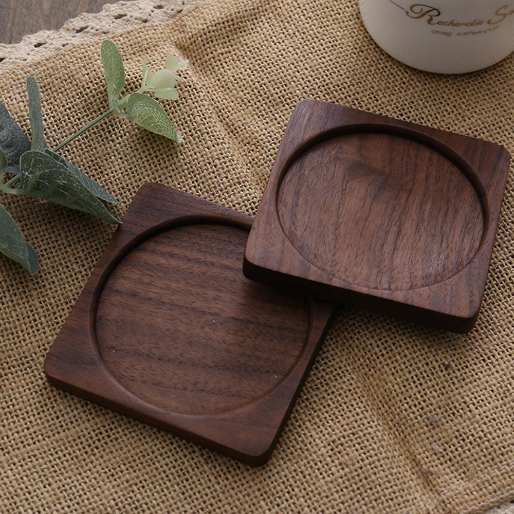 1Pcs Wood Placemats Coasters Tea Coffee Cup Pad Decor Durable Heat Resistant Square Round Drink Mat Bowl Teapot Holder 88cm