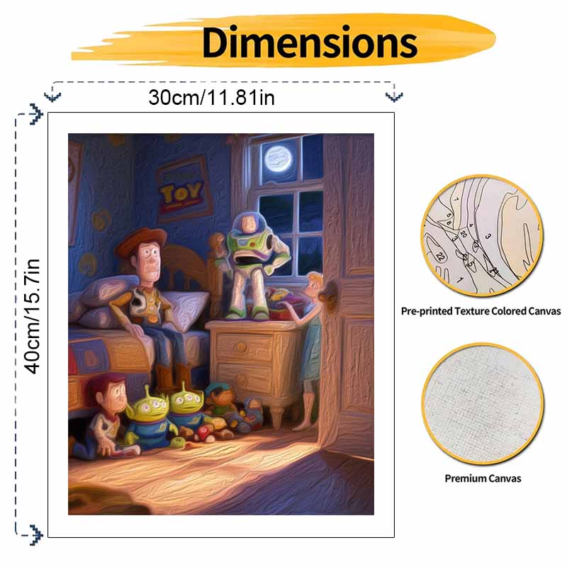 Disney Digital Oil Painting Art Kit Toy Story Handmade Coloring Painting Home Decor