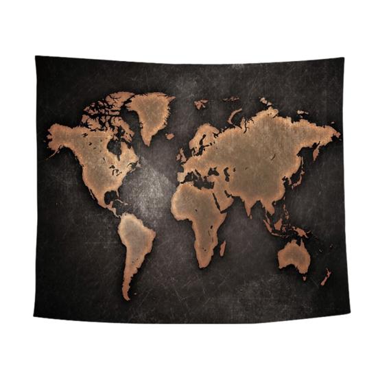 Tapeçaria de Parede Mundial, Pôster de Tecido da Terra para Sala de Estar, Arte de Parede Boho para Quarto, Capa de Fundo Vintage para Dormitório