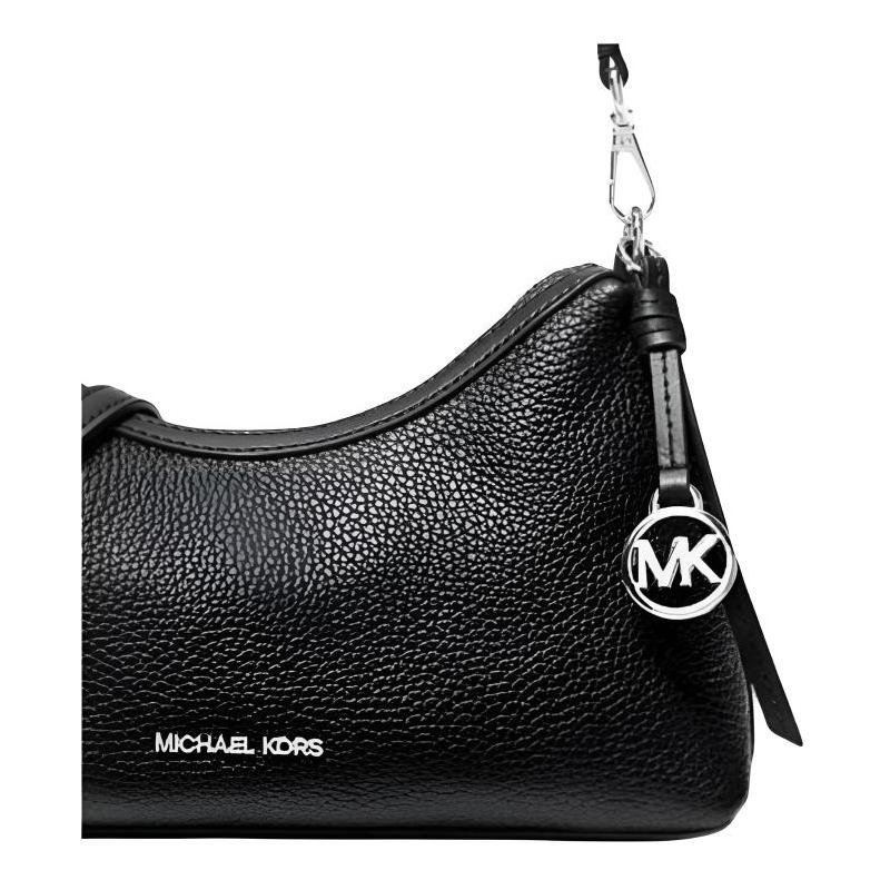 Michael Kors Sammy Silver Hardware Leather Shoulder Bag Small Women's Black