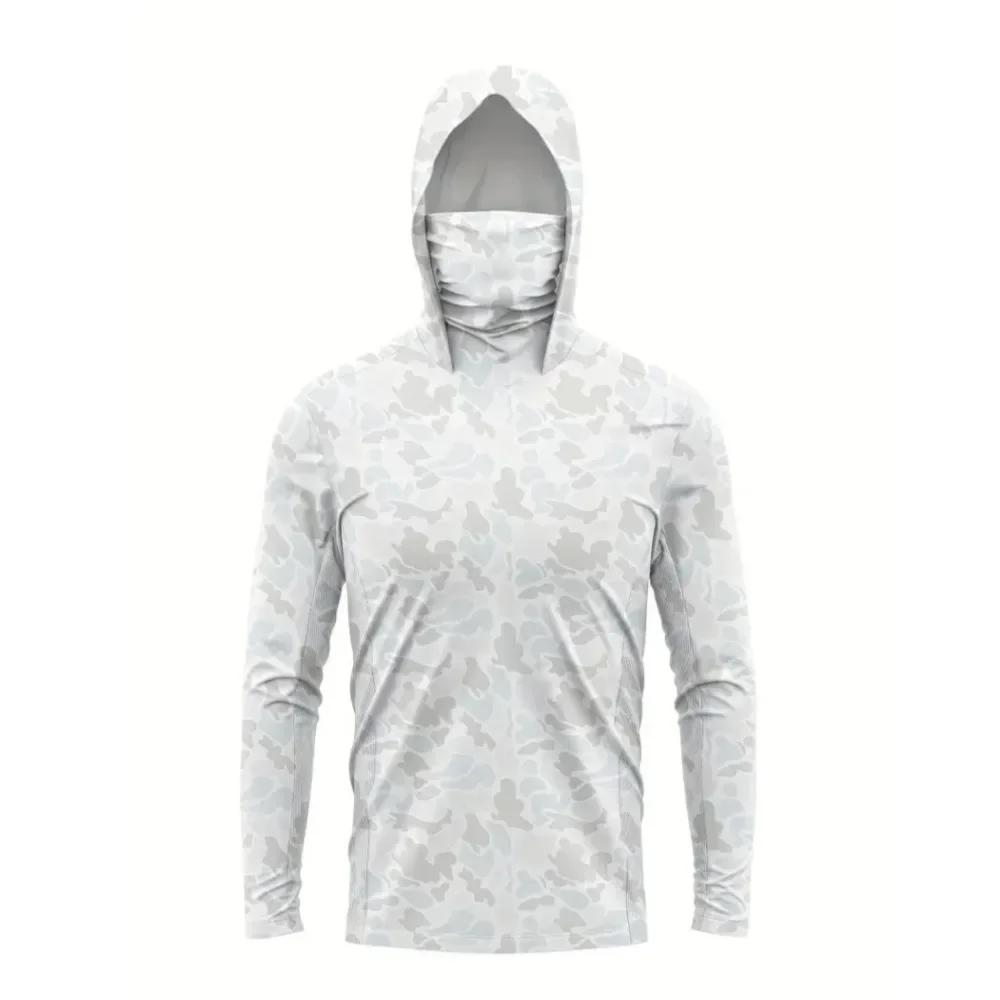 Quick-dry Breathable Long-sleeved Fishing Suit with Hoodie and Dust-proof Mask for Outdoor Fishing Jersey