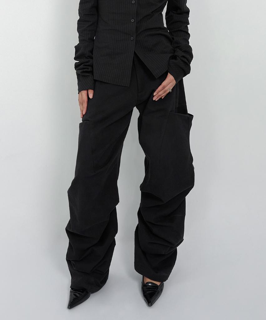 Nash Pintuck Wide Pants (Unisex) Black