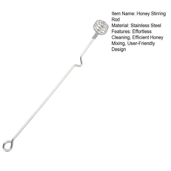 Stainless Steel Honey Dipper Honey Stirrer Multi-Purpose Mixing Spoon for Tea Cocktails Honey Stirring Rod for Syrup Jam Drinks