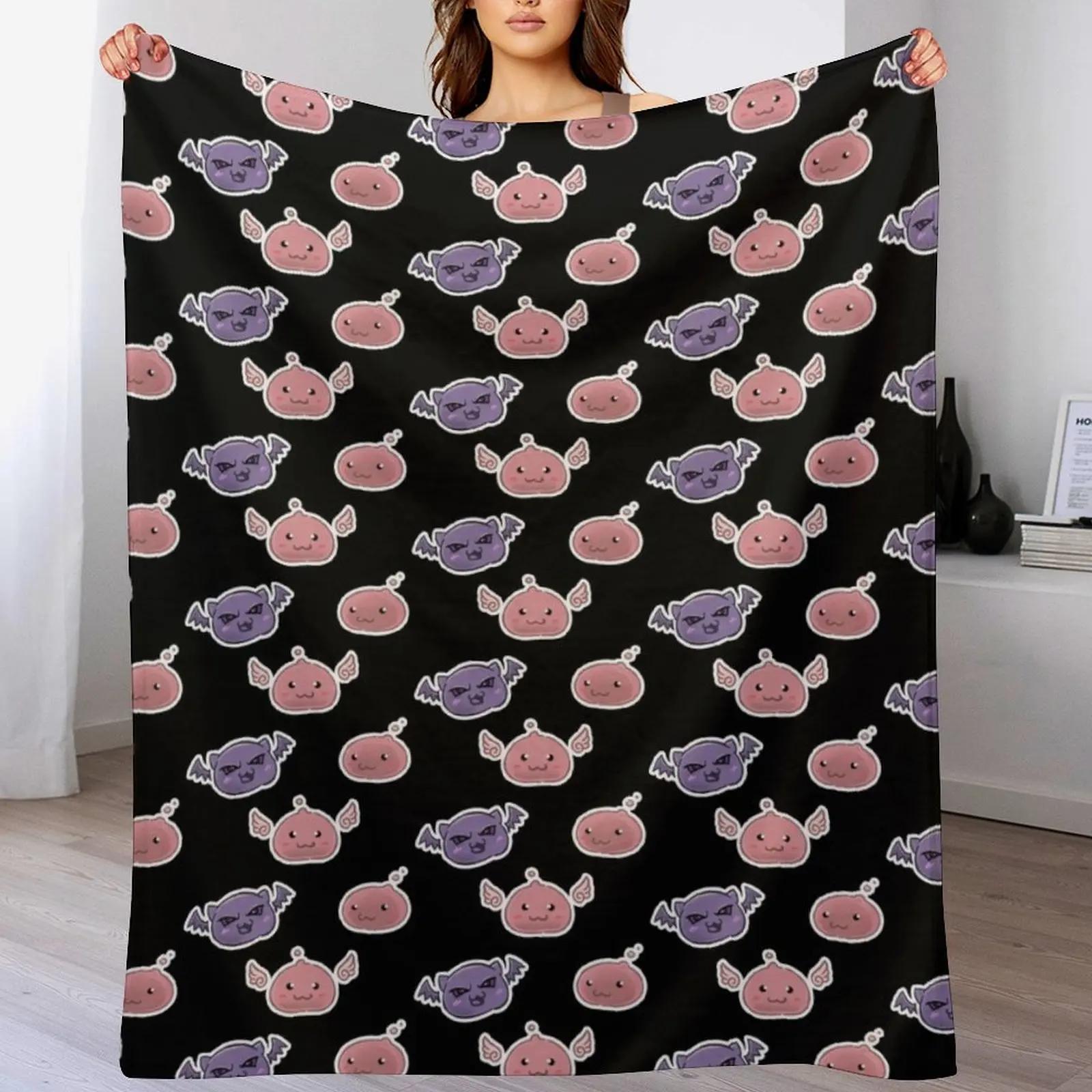 Ragnarok Online Poring Family Throw Blanket All Season Lightweight Soft Blanket for Bed 75X95CM