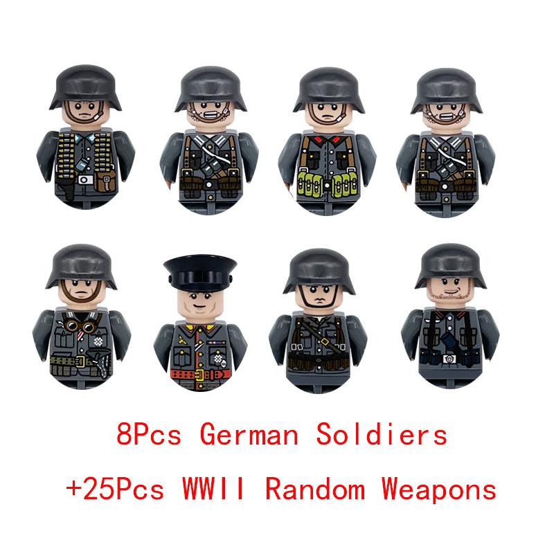 Non-Toxic Wwii Military North African Campaign Wheeled Armored Vehicle Tank Cannon Soldier Figures Building Blocks Weapon Truck Army Toy