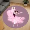 1pc Ballet Dancer Pink Dress Round Chair Mat Area Rug - Non-Slip, Floor Mat for Office, Bedroom, and Indoor Decor C1125126