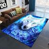 3D Wolf King Print Carpet Living Room Bedroom Cat Door Mat Porch Kitchen Bathroom Animal Room Decoration Carpet Crawling Mats