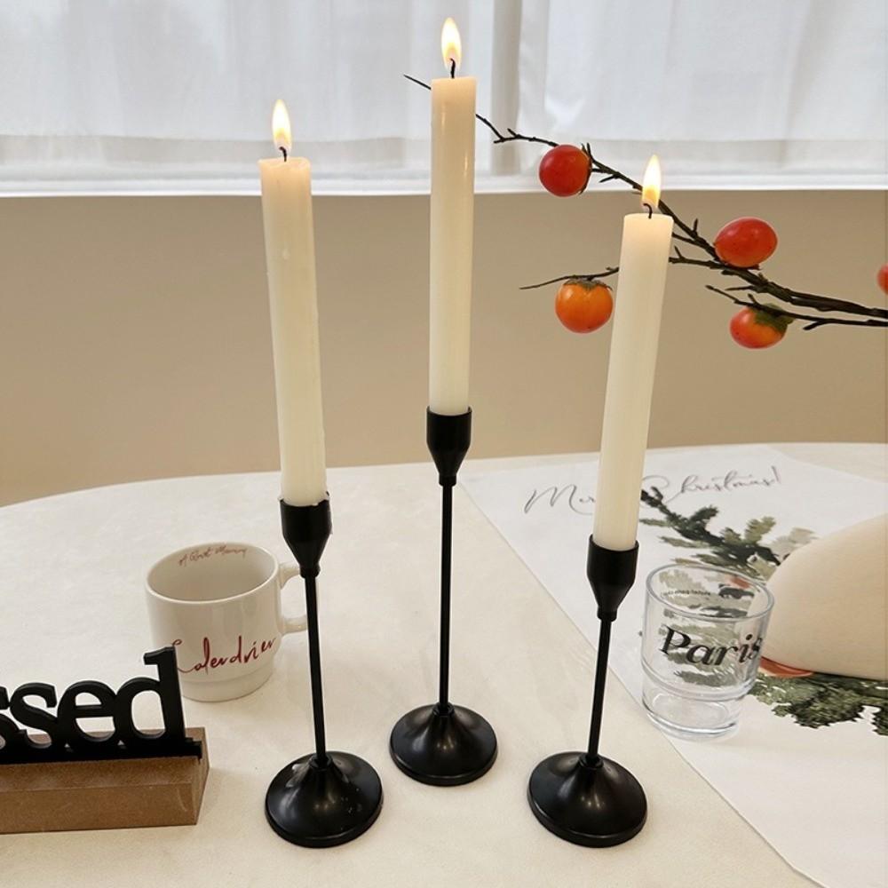 3Pcs/Set Minimalist Retro Style Candlestick Holder Metal Candlelight Dinner Props  Wedding