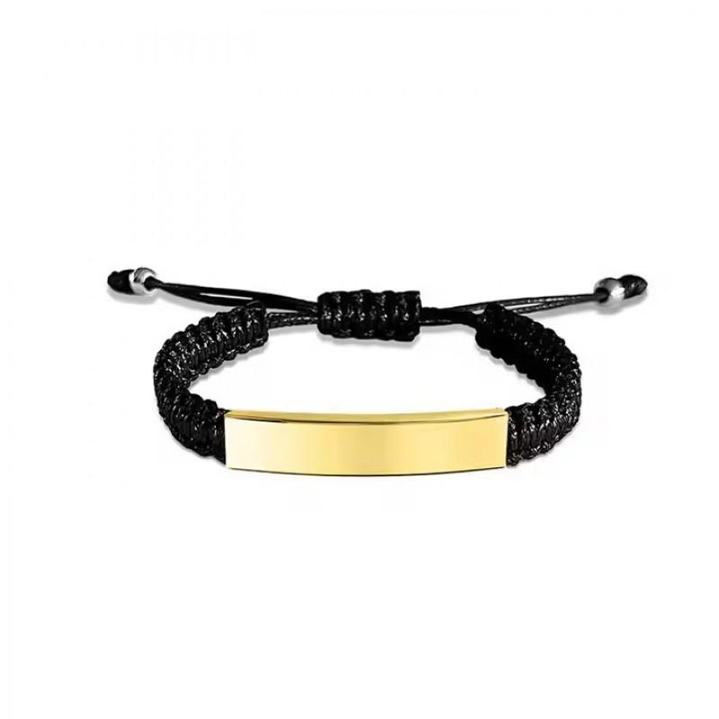 Adjustable Titanium Steel Bracelet With Smooth Blank Tube Design Men Women Geometric Style DIY Engraving Compatible