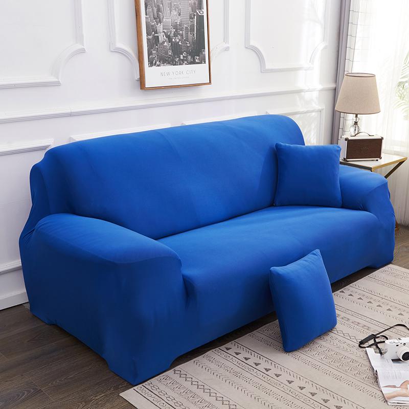 Sofa Covers For Living Room Elastic Solid Corner Couch Cover L Shaped Chaise Longue Slipcovers Chair Protector 1/2/3/4 Seater