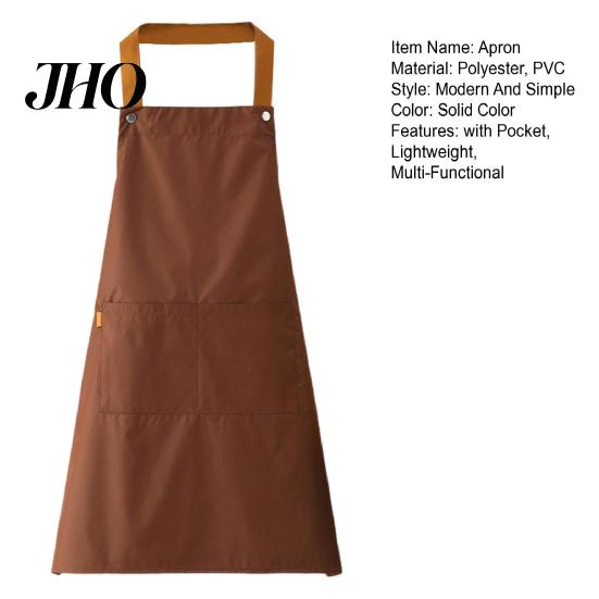 Easy Clean Apron Solid Color Kitchen with Dual Pockets Waterproof Oil-proof Adjustable Breathable Men Women Chef Cooking Baking Bib