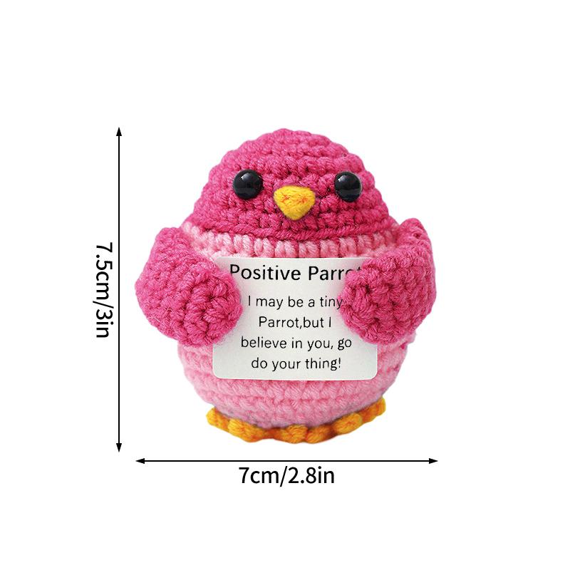 Positive Mini Animals Doll Crochet Bee Doll With Card Handmade Knitted Animals Inspirational Doll Thank You Gift For Women Men