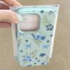Case For iPhone 17 Pro Max Blueberry Bowknots Floral Pattern Leather Texture Silicone Cover For iPhone 16 Pro Max 15 14 13 12 11 Air 16E