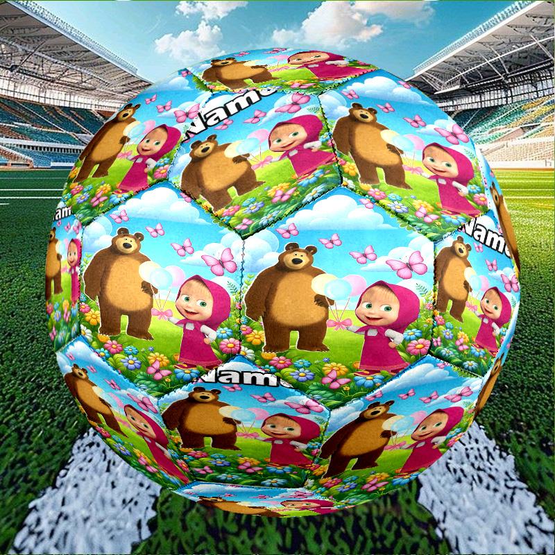 Custom Name Personalized Masha and The Bear-A Print Size 5 Soccer Ball Training & Match Football, for Team, Kicking, Gift for Football Enthusiasts