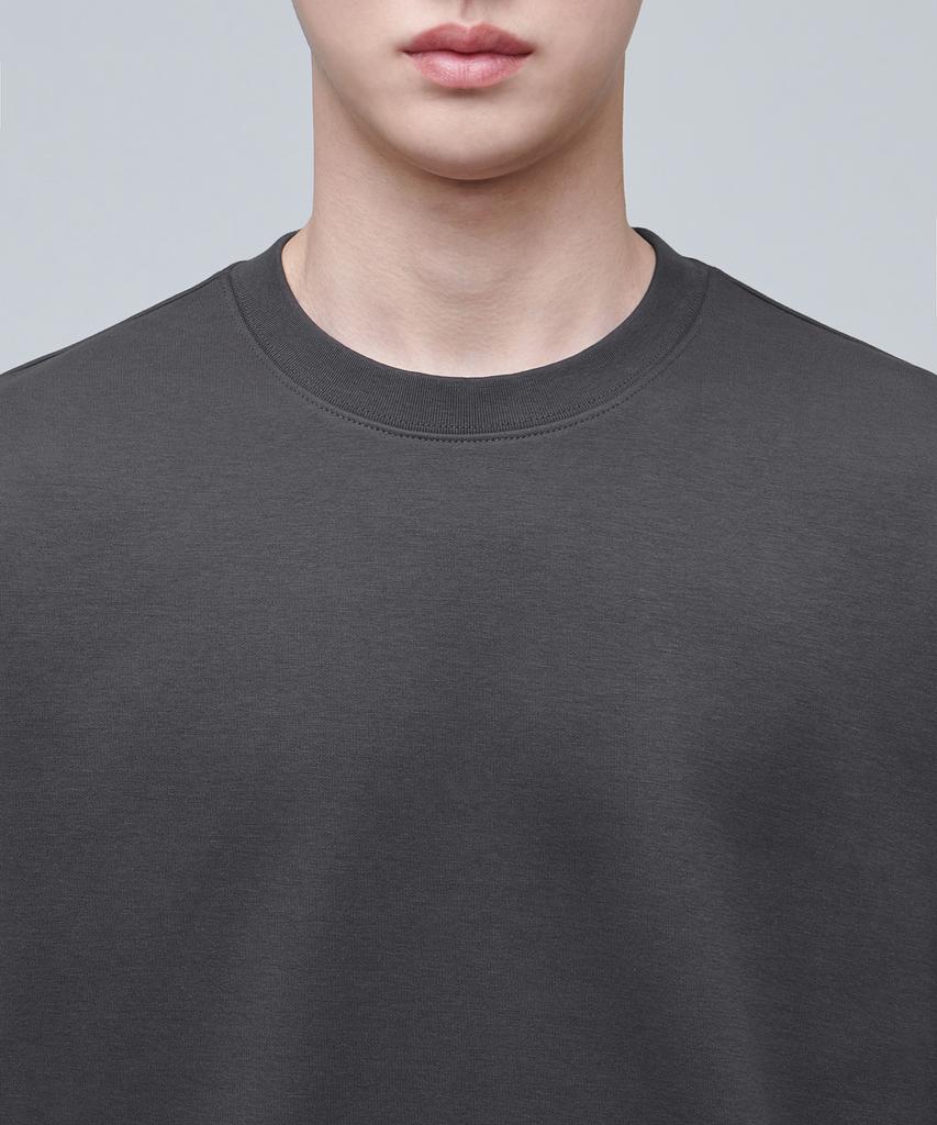 MUSINSA STANDARD Flat Terry Oversized String Sweatshirt [Gunmetal]