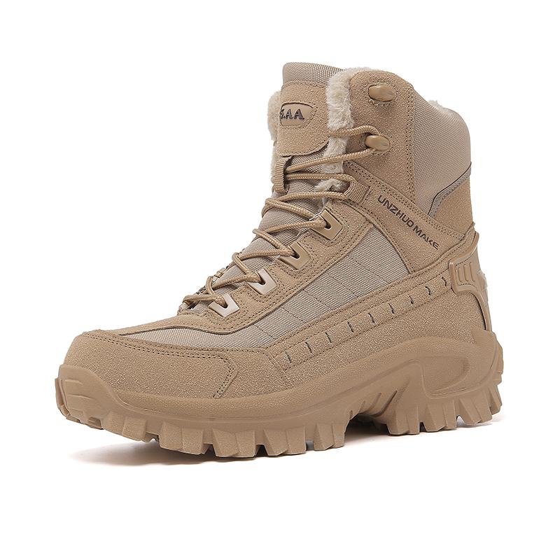 Hiking Shoes Men Boots Mid-top Outdoor Lace-up Anti-slip Combat Boots Wear-resistant Casual Durable Sports Shoes Men