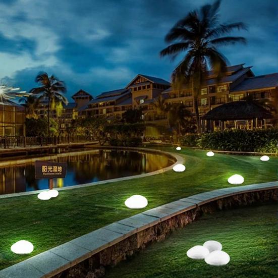 Solar Stone Garden Light, Waterproof LED Rock Outdoor Solar Lamp, Cobblestone Look Lawn Lamp, Decorative Solar Light for Garden Pathway Patio Yard