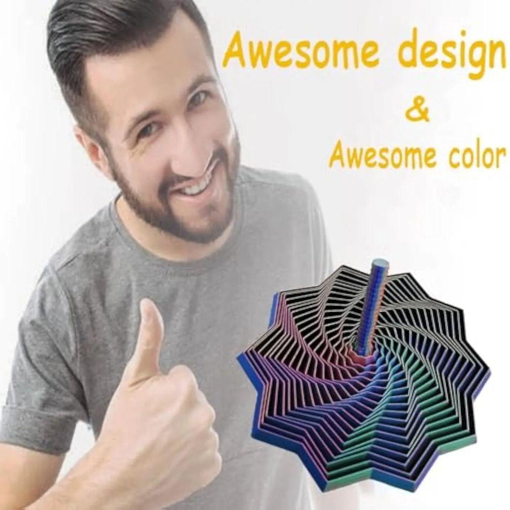 Visual Illusion Fractal Fidget Star Model 3D Printing Whirling Spiral Ornaments  Office/School