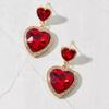 Hot-selling Fashion Versatile Love Earrings Light Luxury High Sense Full Diamond Heart-shaped Gemstone Sweet Temperament Earrings Women